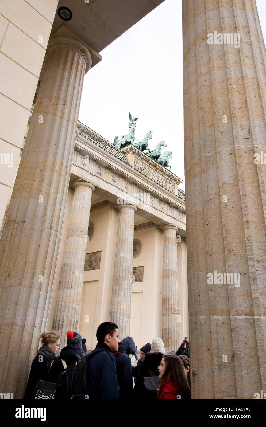 Weihnachten am Brandenburger Tor Berlin Deutschland Stockfoto