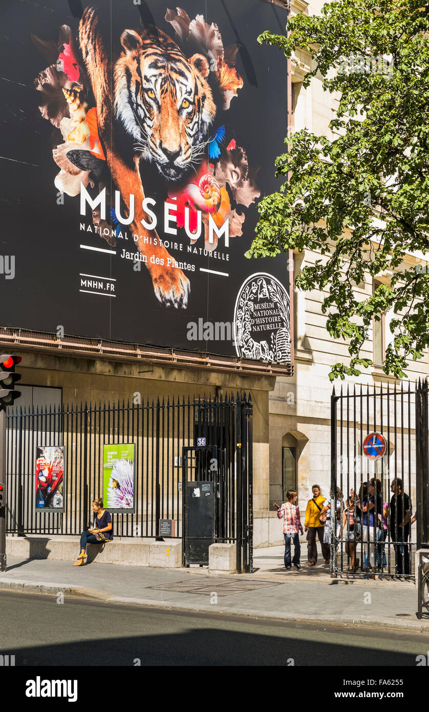 Eingang des Botanischen Gartens und Natural History Museum Jardin des Plantes, Paris, Ile de France, Frankreich Stockfoto