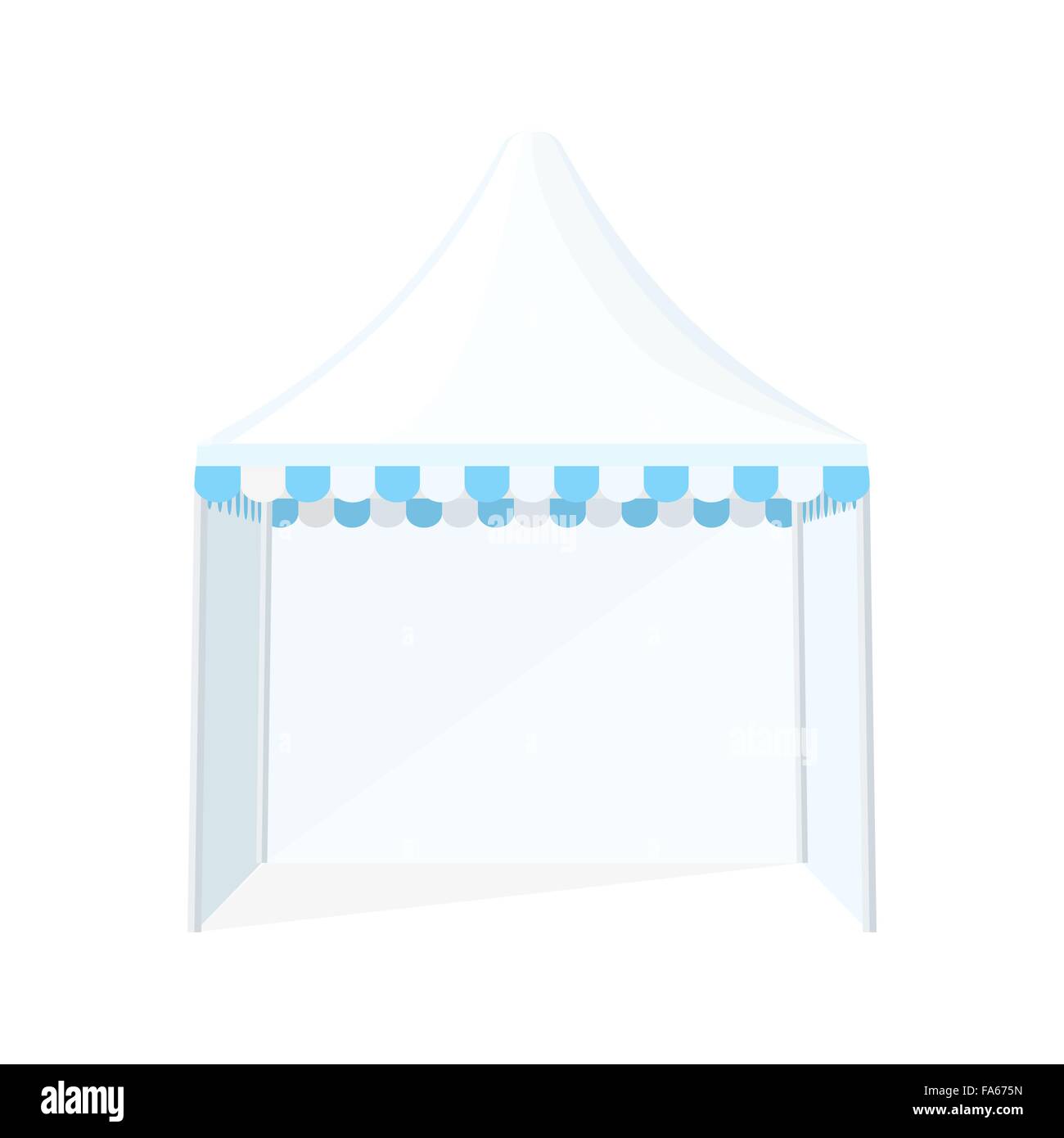 Vektor weiße Farbe hellblau flache Bauweise Kuppel Zelt Festzelt Abbildung Falten Stock Vektor