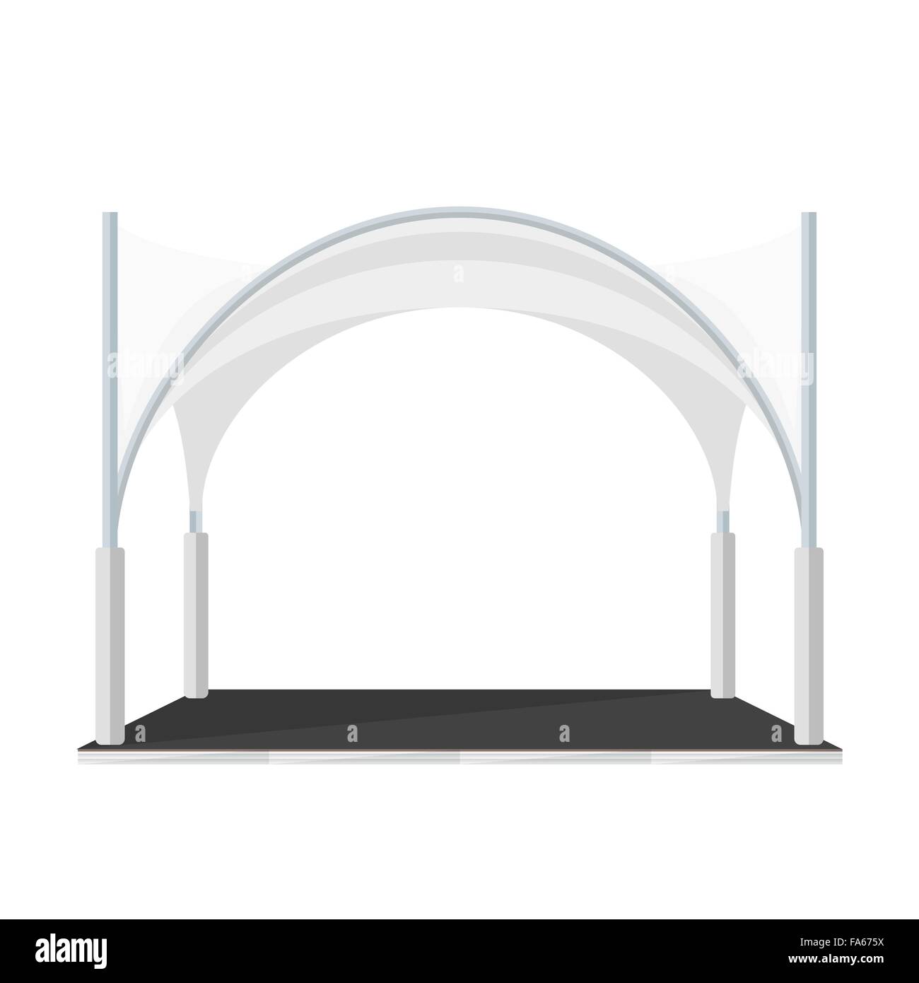 weiße Farbe flaches Design moderne faltbare Zelt Festzelt Pavillon Vektorgrafik Stock Vektor
