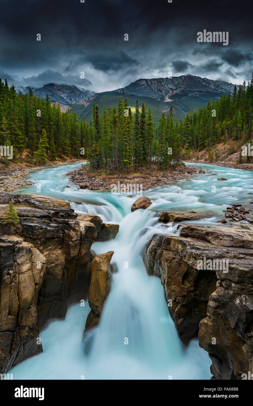 Sunwapta Falls, Jasper Nationalpark, Alberta, Kanada Stockfoto