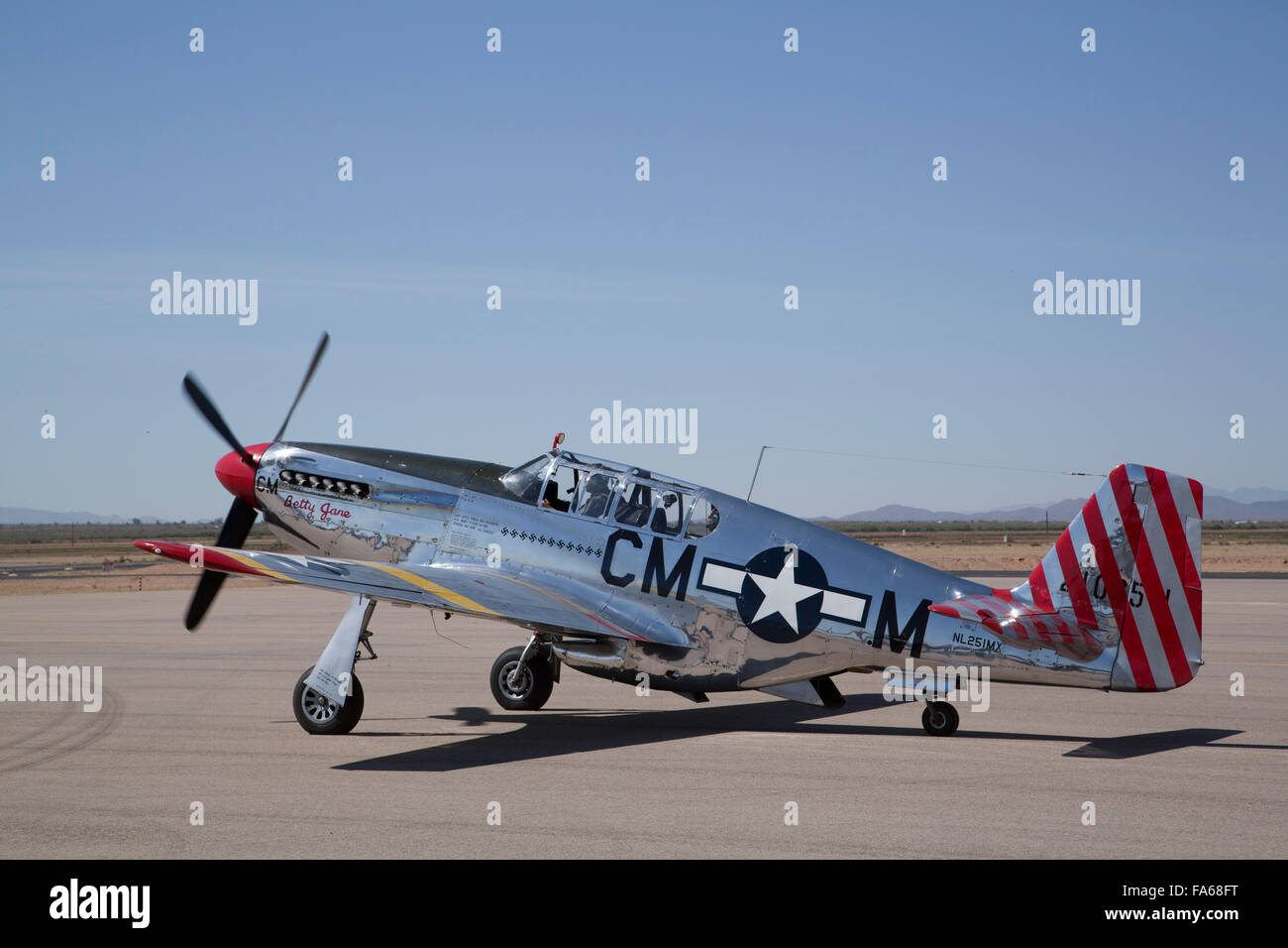 Marana Graduiertenkolleg Flughafen, Wings of Freedom Tour, Air Show, North American TP - 51C Mustang, Baujahr 1944, Arizona, USA Stockfoto