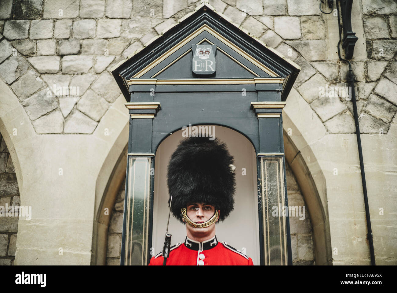 Ein Coldstream Guard, Schloss Windsor, Windsor, Berkshire Stockfoto