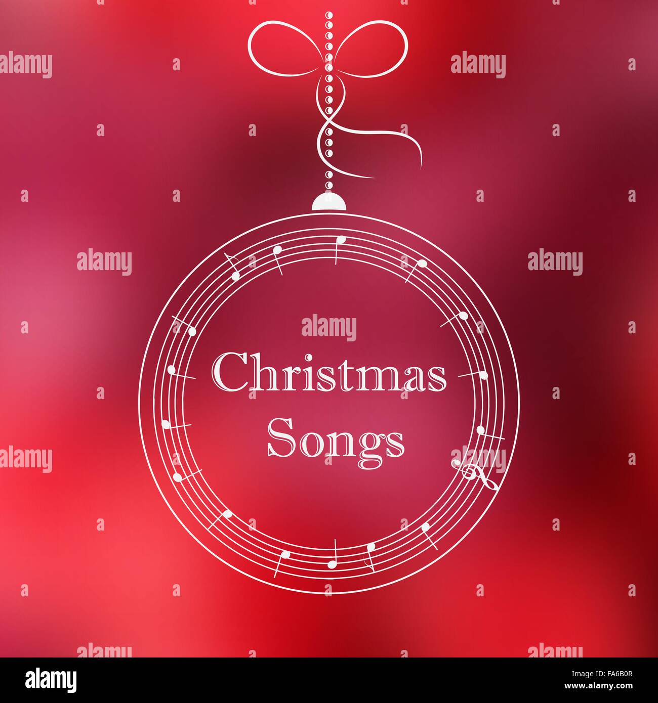 Weihnachtskugel mit Musiknoten auf defokussierten Hintergrund Stock Vektor