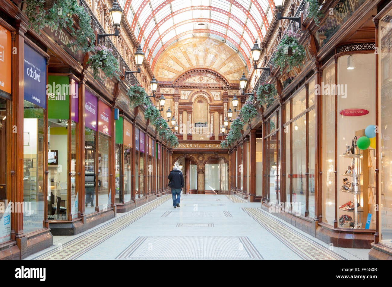 Zentralen Arcade - eine Edwardian Einkaufspassage in Newcastle Upon Tyne Stockfoto