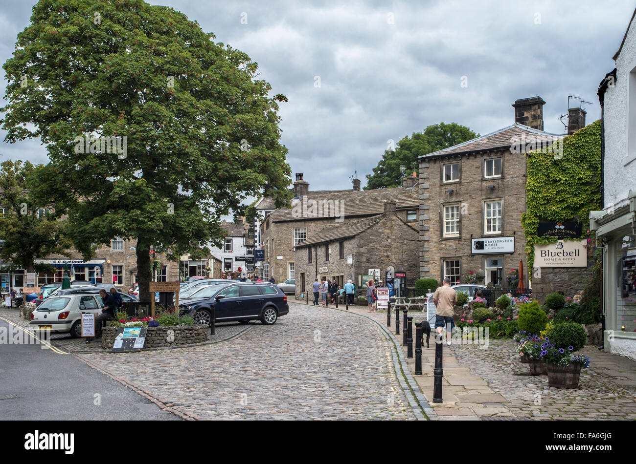 Grassington Dorfzentrum in die Craven Bezirk der Yorkshire Dales National Park, im Norden von England Stockfoto