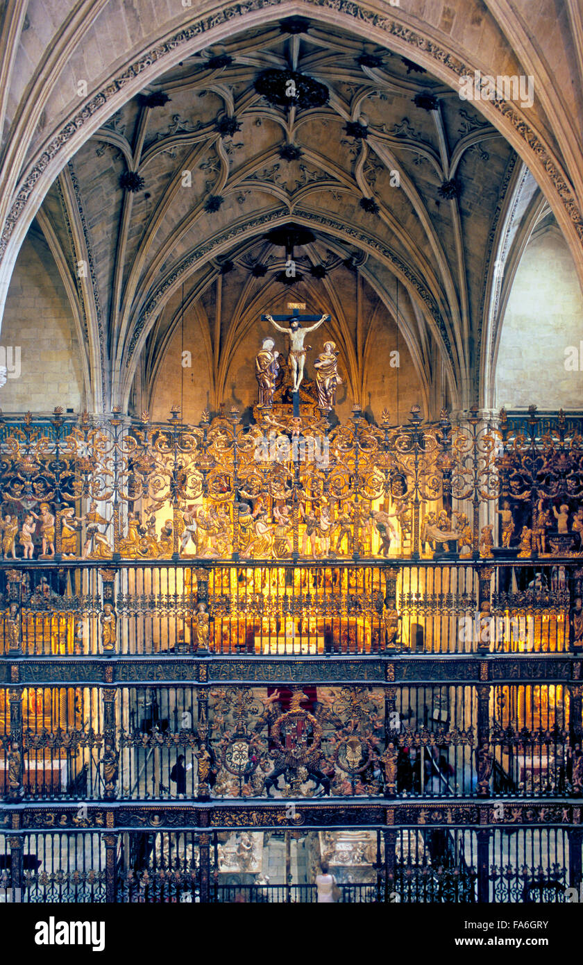 Königliche Kapelle der Kathedrale. Reja Bürgermeister (höhere Raster) .16th Jahrhundert. Granada. Andalusien, Spanien Stockfoto