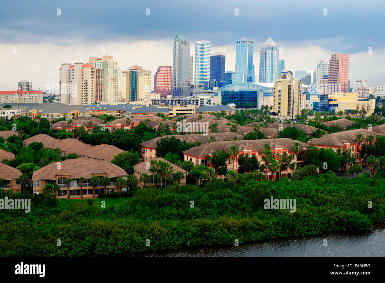 Skyline von Port of Tampa Florida Vereinigte Staaten USA FL Stockfoto