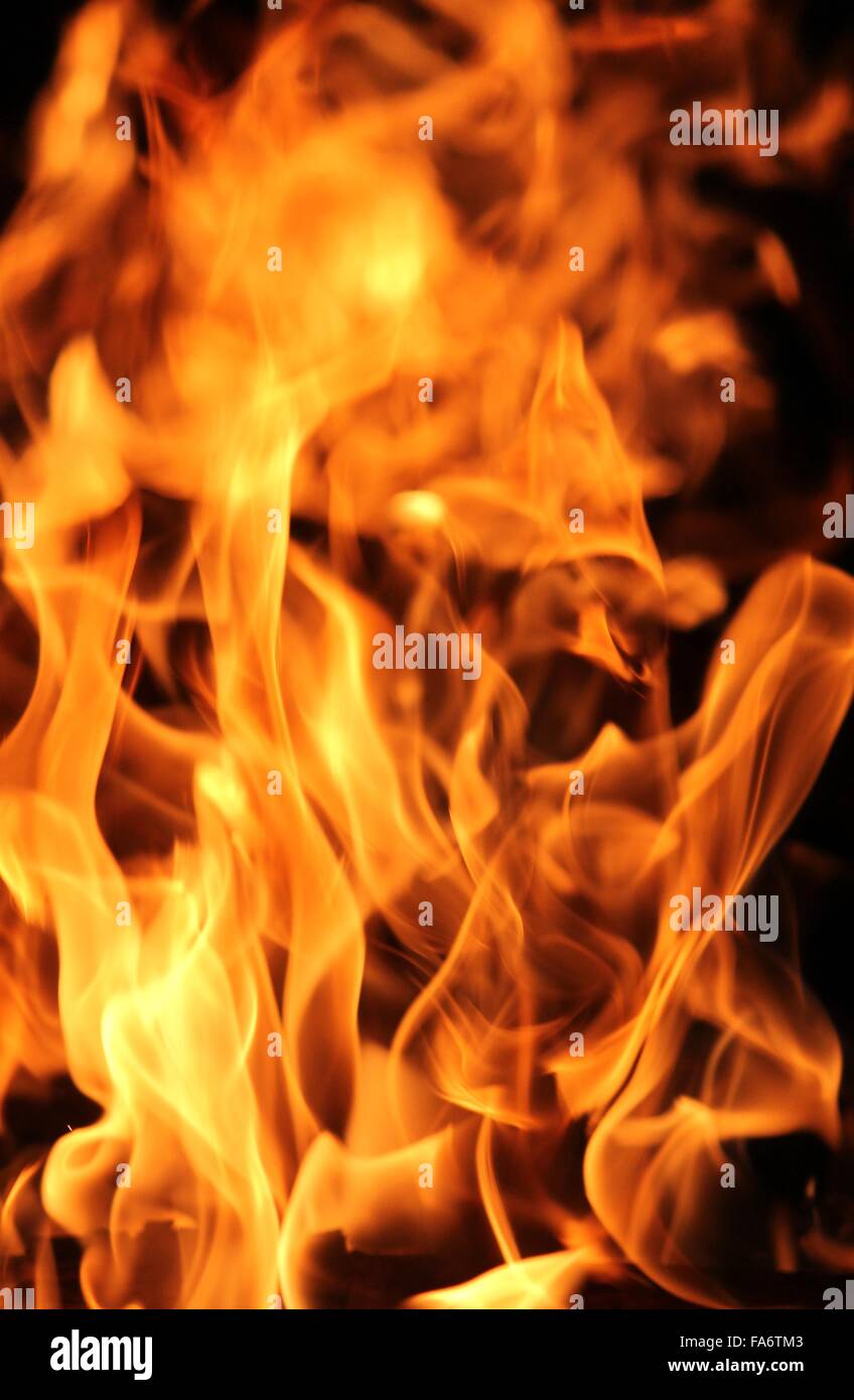 Vollbild Von Feuer Und Flammen Hintergrund Hautnah Stockfotografie Alamy