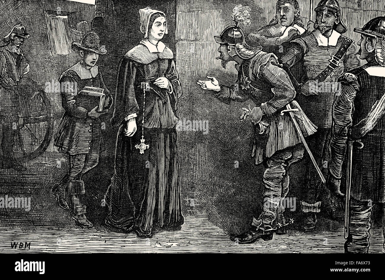 Berüchtigte Wegelagerer John Cottington, bekannt als Mull Sack, stehlen, eine Uhr und Kette von Lady Fairfax, Anne de Vere, London, Fle Stockfoto