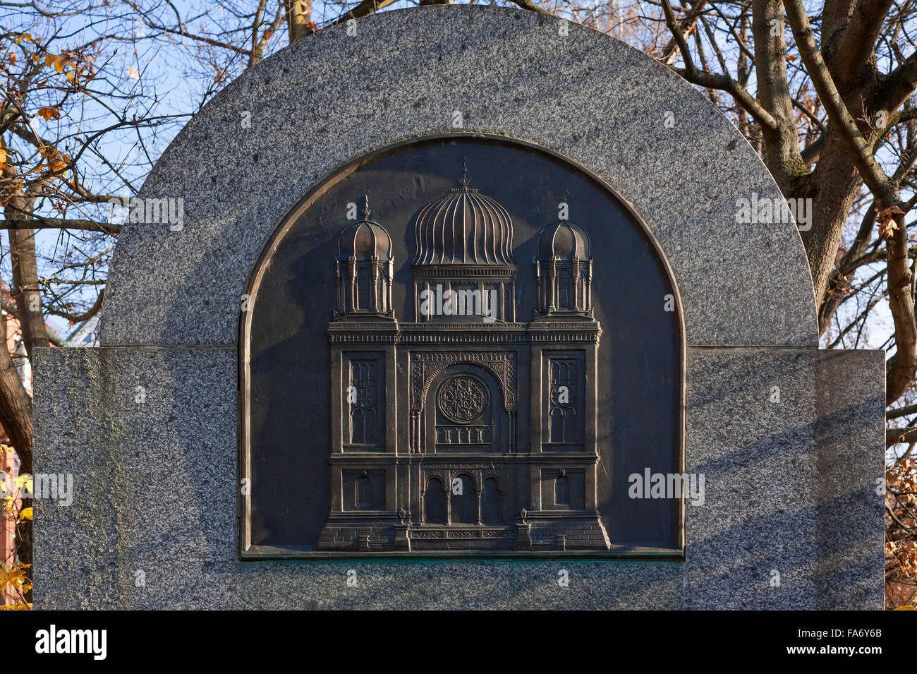 Gedenkstätte Synagoge zerstört durch Nazis, Hans-Sachs-Platz, Nürnberg, Mittelfranken, Franken, Bayern, Deutschland Stockfoto