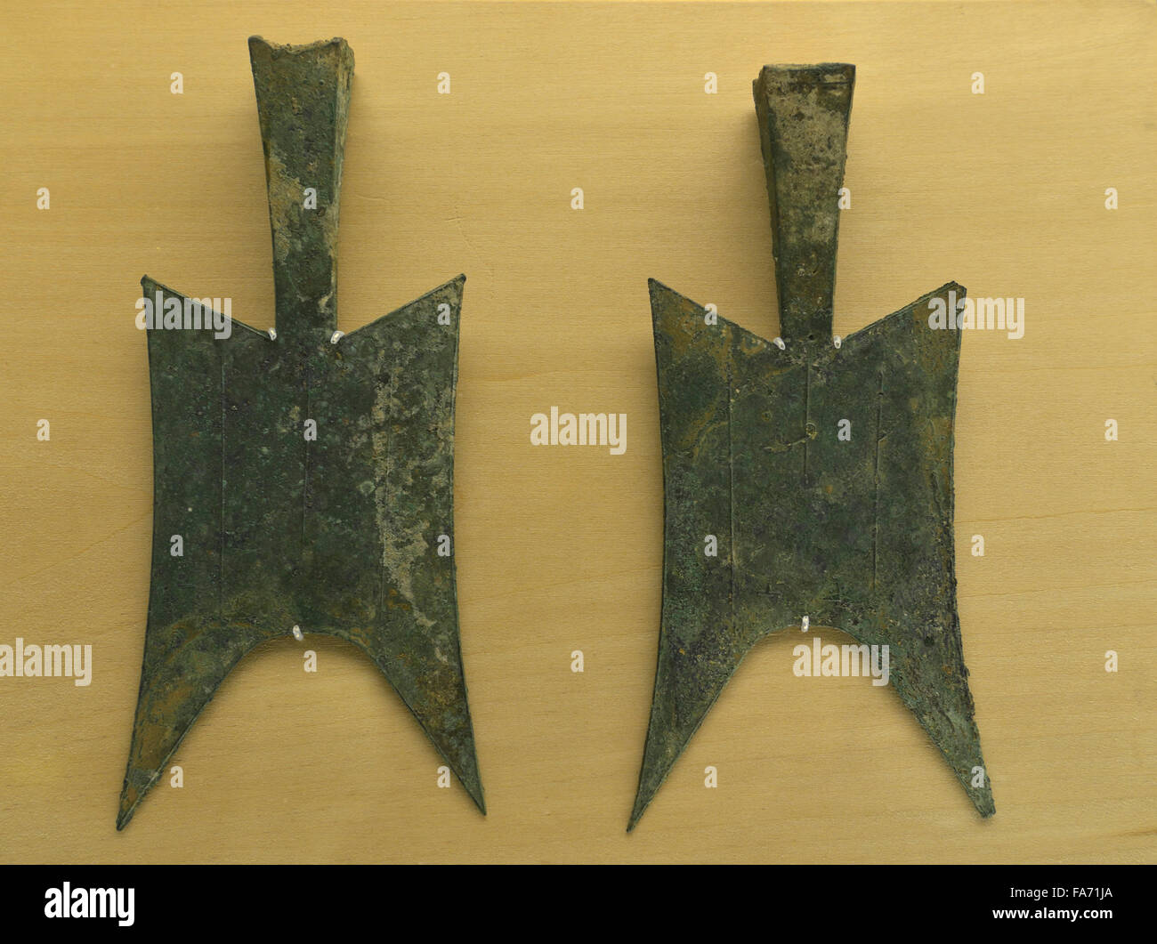 Spaten Sie Münze. Jin, der Frühling und Herbstperiode (770-476BC)-Shanghai-Museum. Stockfoto