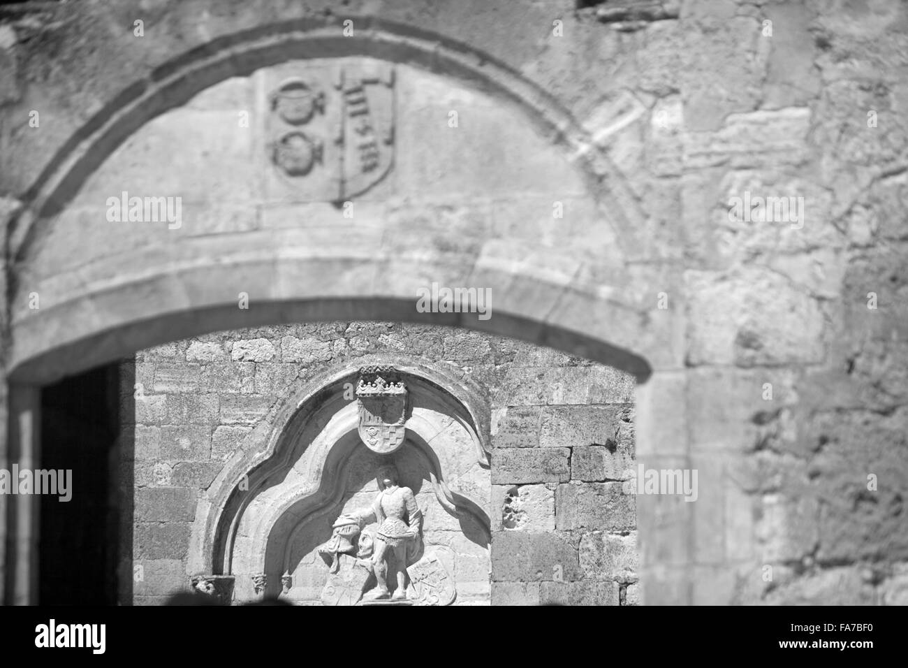 Außenansicht des Schlosses Belmonte in Cuenca Stockfoto