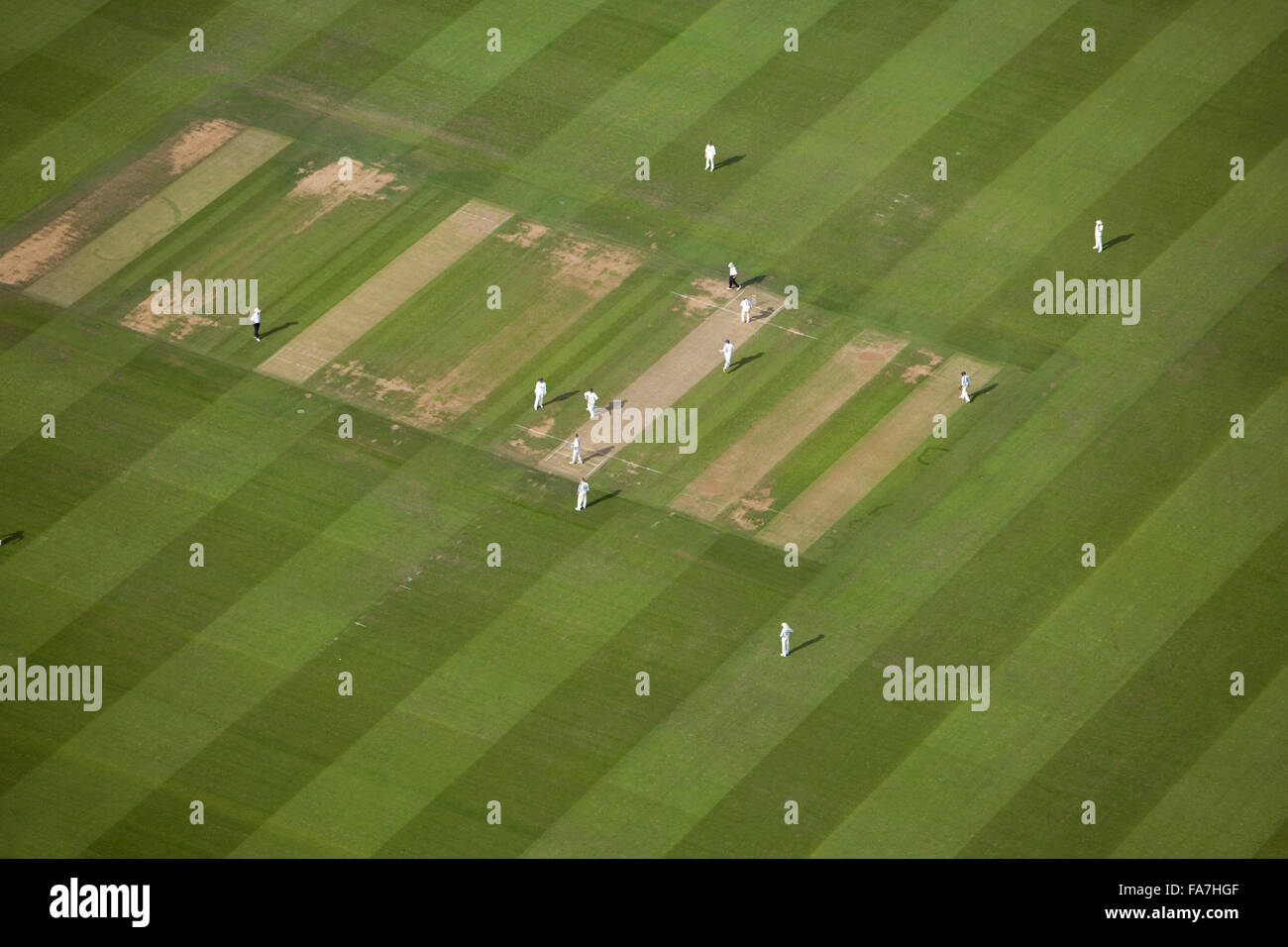 LORDS CRICKET GROUND, St Johns Wood, London. Gegründet auf dieser Seite im Jahre 1814 Home Cricket ist im Besitz von Marylebone Cricket Club (MCC), und ist Gastgeber für Middlesex County Cricket und die England und Wales Cricket Board. Das Spiel im Gange ist die Tannen Stockfoto