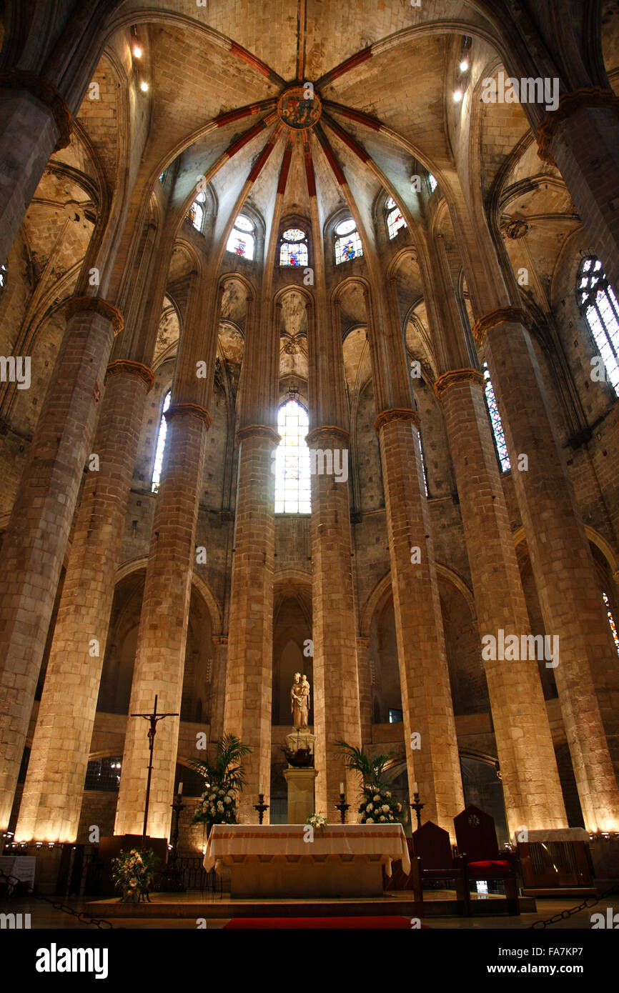 Kirche Santa Maria del Mar, La Ribera, Barcelona, Spanien, Europa Stockfoto