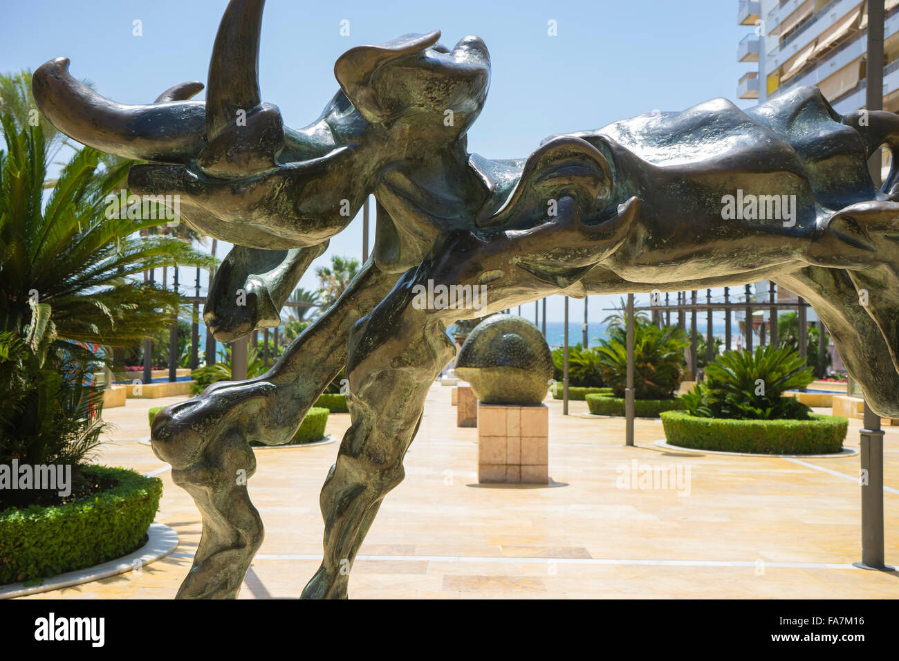 Bronze-Skulpturen von Dalí in Marbella-Andalusien-Spanien Stockfoto