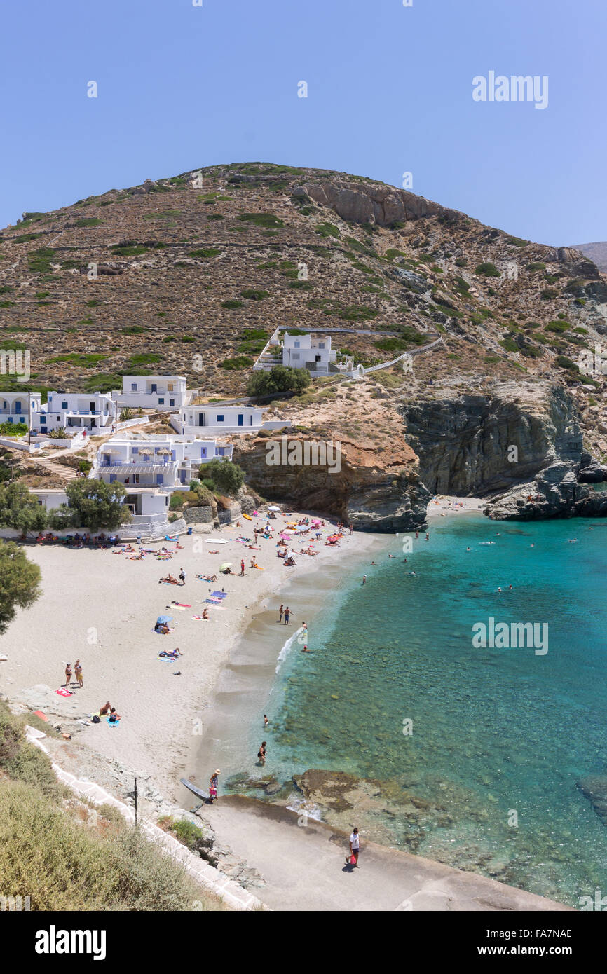 Griechenland, Kykladen, Folegandros Island, Agali Strand Stockfoto