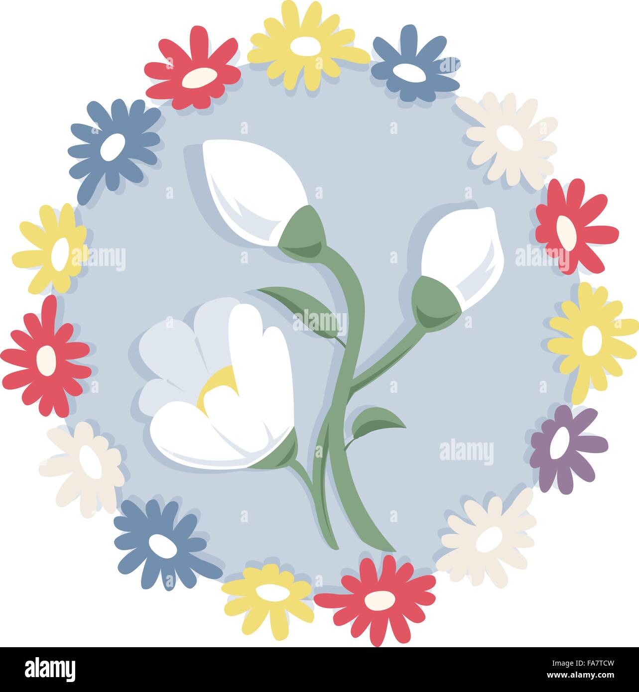 Schöne weiße Blume Schneeglöckchen auf weiße schöne Frühjahr blühen Land Symbol Hintergrund für Ostern Wünsche Gruppe von Blumen Meister Vektor Stock Vektor