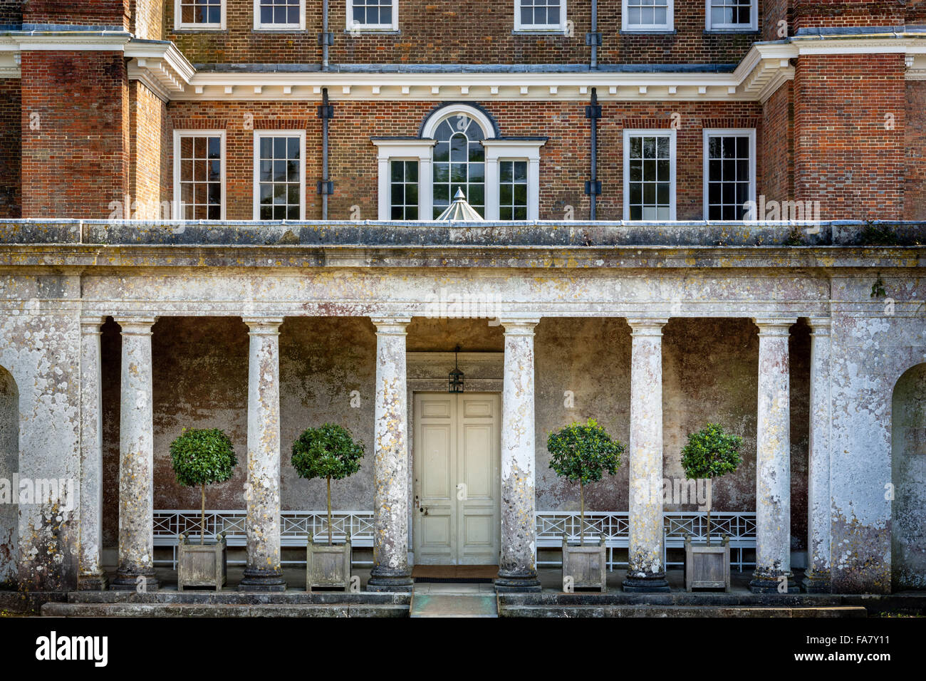 Nordfassade des Hauses in Uppark House and Garden, West Sussex. Stockfoto