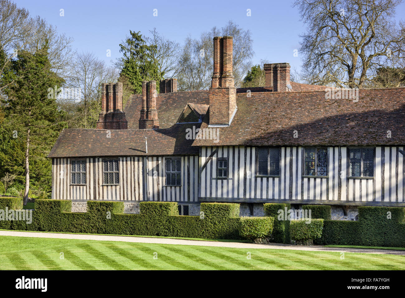 Der Nordflügel an Ightham Mote, Kent Stockfoto