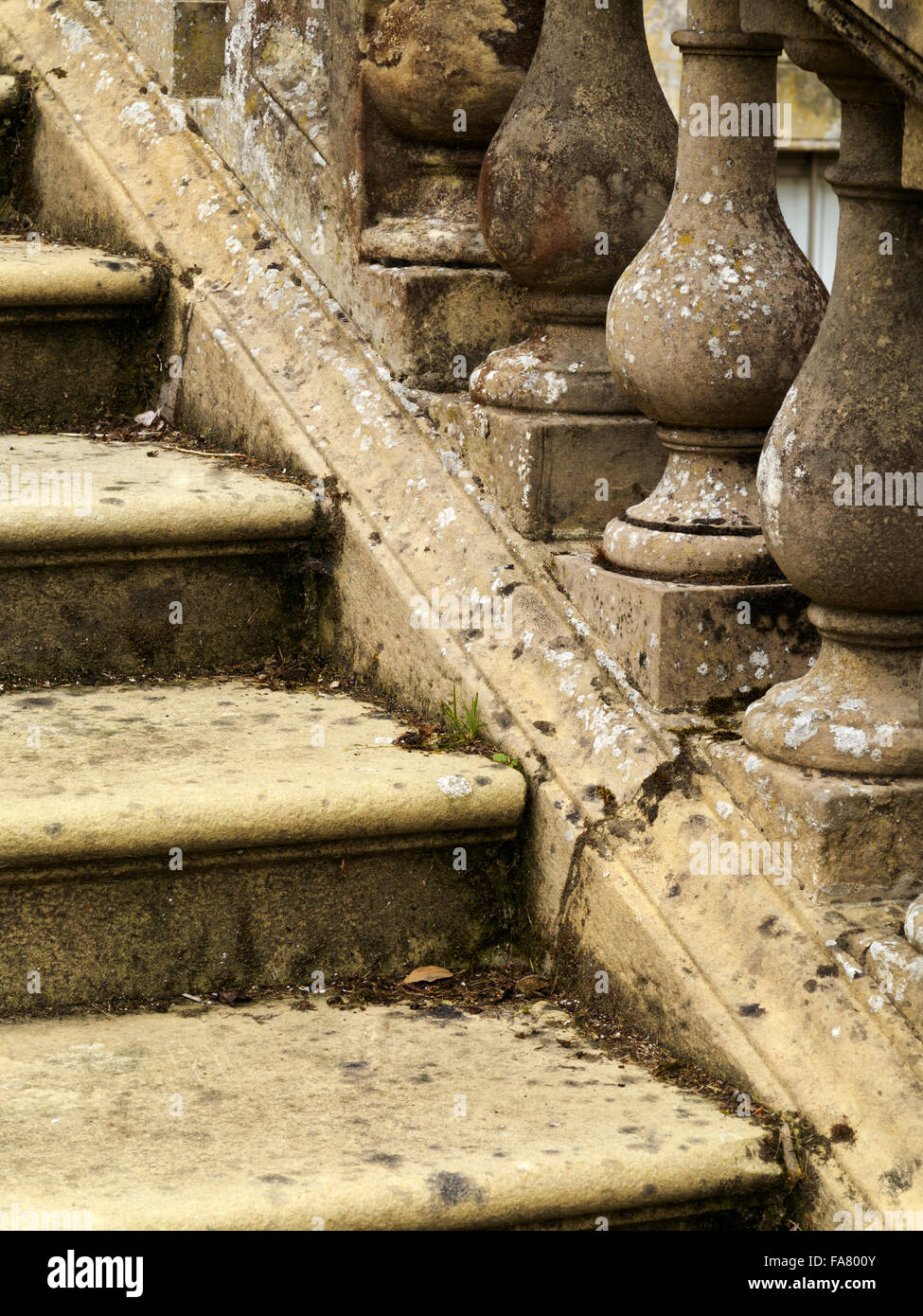 Nahaufnahme Detail Steintreppen außen Belton House, Lincolnshire Stockfoto