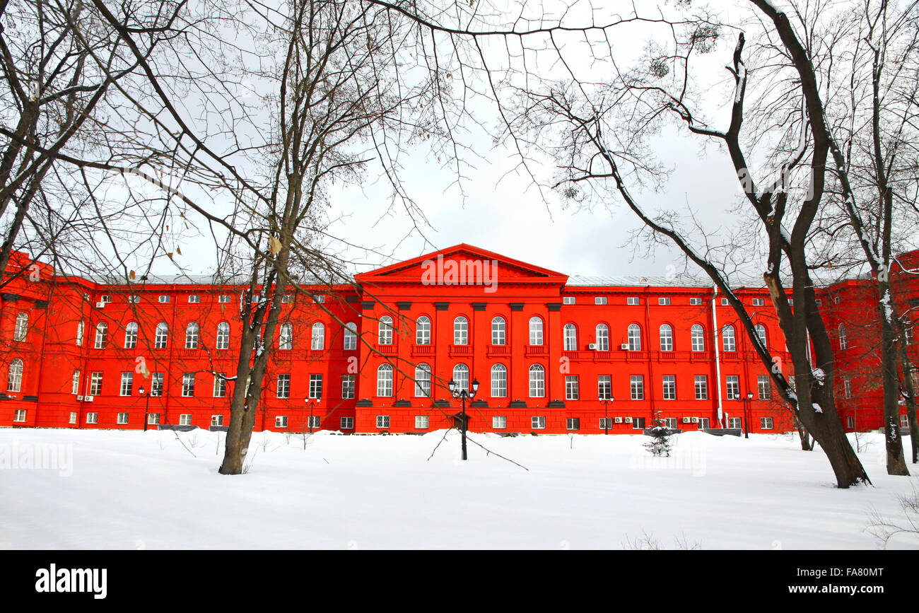 Winter-Blick auf Taras Shevchenko nationale Universität Kiew, Ukraine Stockfoto