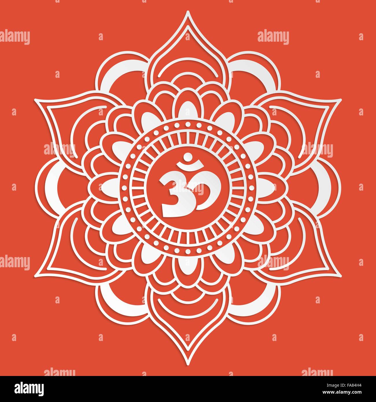OM Symbol mit dekorativen indische Ornament Mehndi für Ihr design Stock Vektor