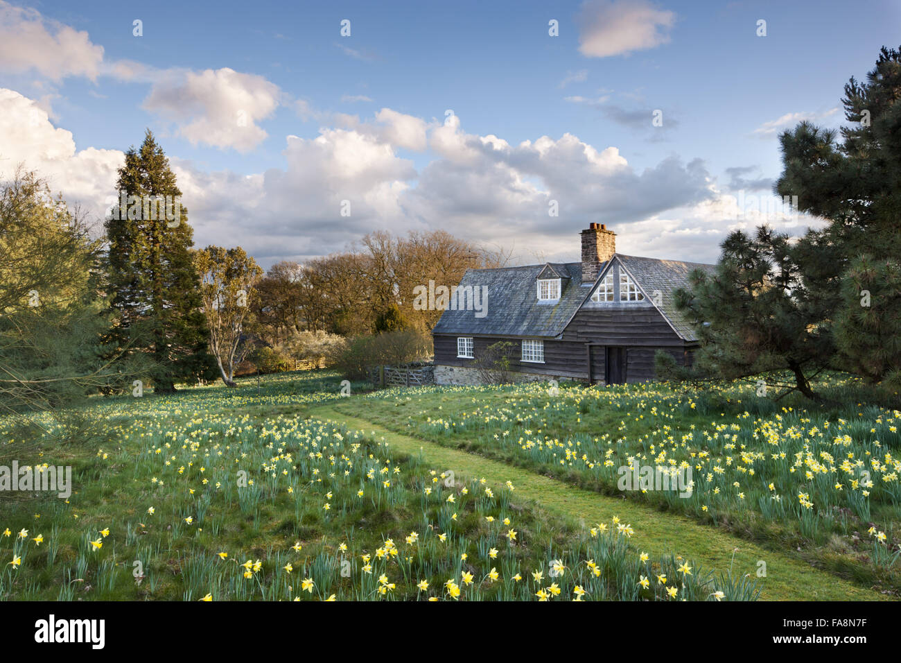 Die Stallungen in Stoneywell, Leicestershire. Stoneywell ist ein Kunsthandwerk im Jahre 1898 von lokal geborenen Architekten Ernest Gimson entworfen. Stockfoto