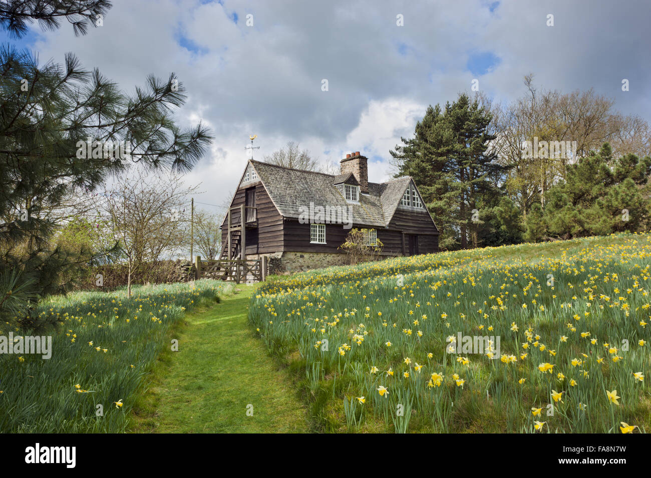 Die Stallungen in Stoneywell, Leicestershire. Stoneywell ist ein Kunsthandwerk im Jahre 1898 von lokal geborenen Architekten Ernest Gimson entworfen. Stockfoto