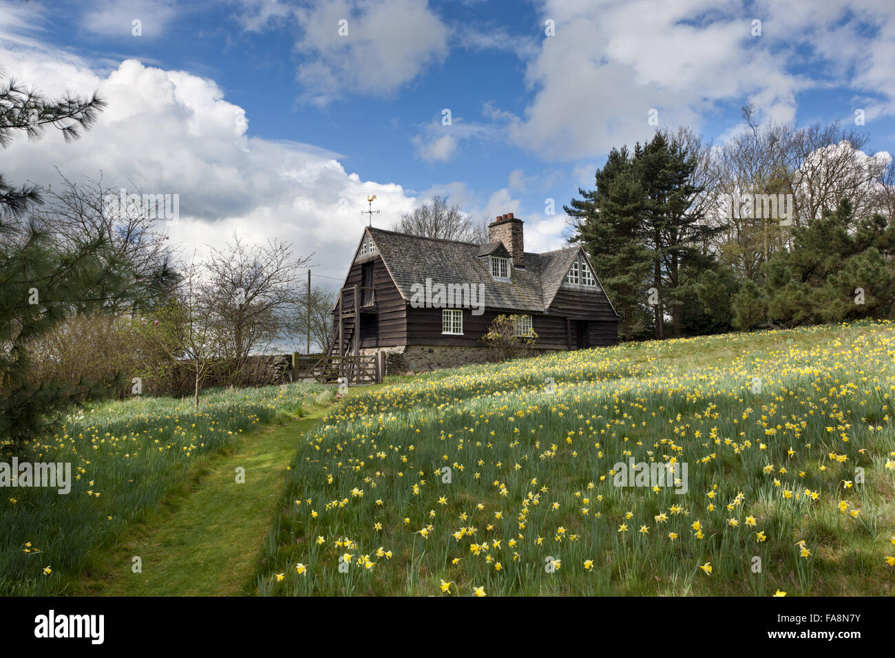 Die Stallungen in Stoneywell, Leicestershire. Stoneywell ist ein Kunsthandwerk im Jahre 1898 von lokal geborenen Architekten Ernest Gimson entworfen. Stockfoto