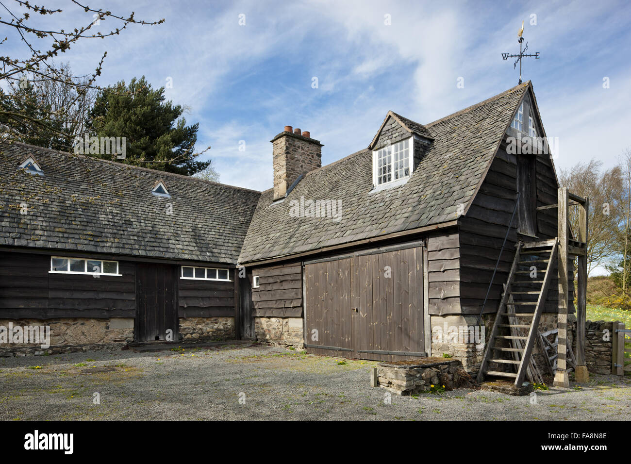 Die Stableblock am Stoneywell, Leicestershire. Stoneywell ist ein Kunsthandwerk im Jahre 1898 von lokal geborenen Architekten Ernest Gimson entworfen. Stockfoto
