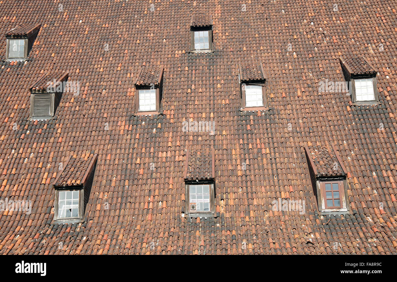 Danzig, Polen, Detail des Daches der großen Mühle Stockfoto