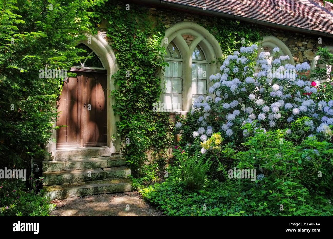 Woerlitzer Park Kuhstall - englischen Garten Wörlitz Kuhstall 02 Stockfoto