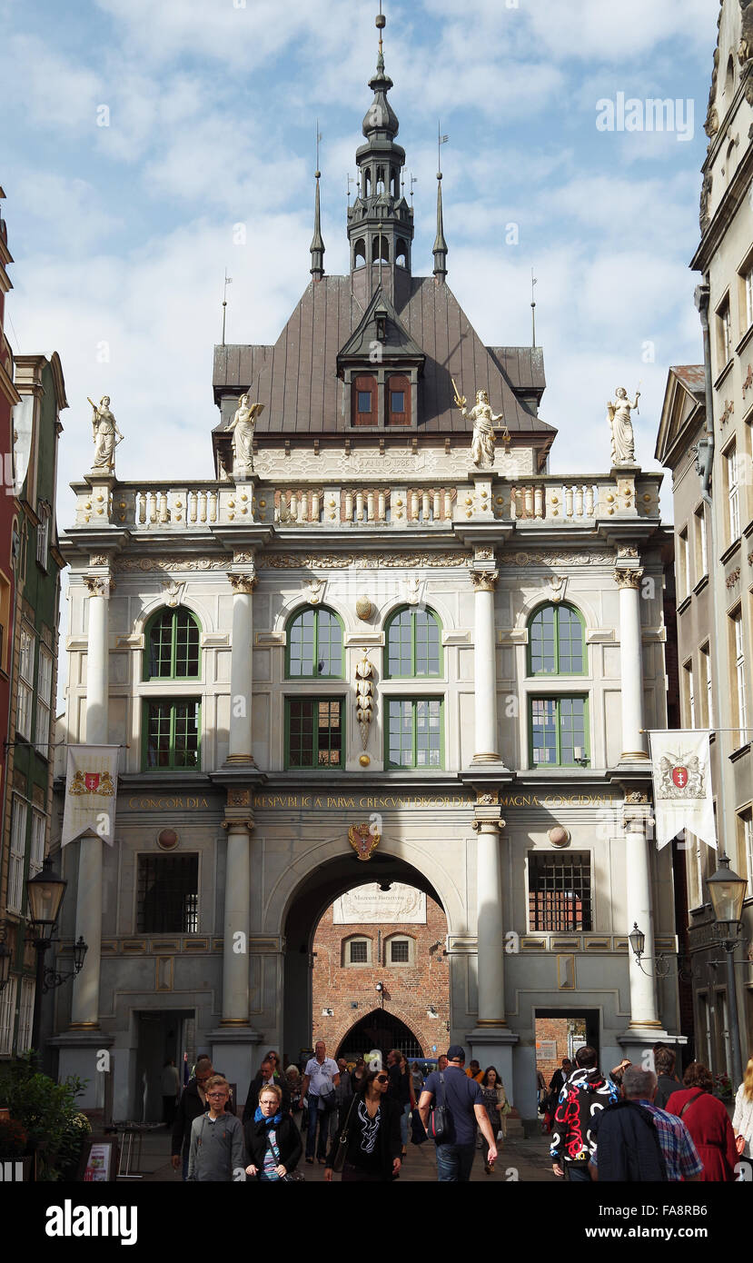 Danzig, Polen, das goldene Tor Brama Zlota Stockfoto