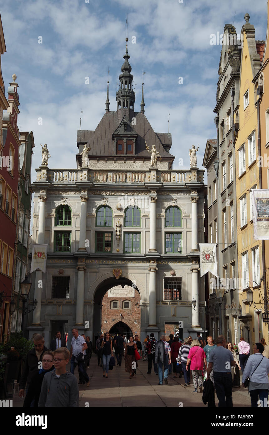 Danzig, Polen, das goldene Tor Brama Zlota Stockfoto
