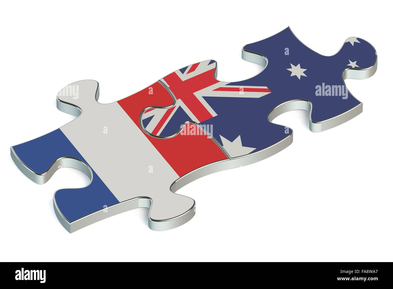 Australien und Frankreich Rätsel von Fahnen Stockfoto