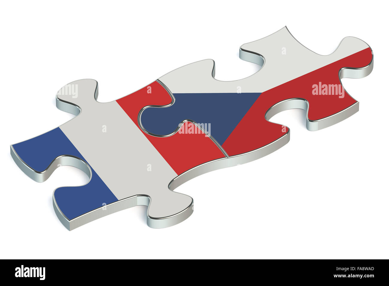 Tschechien und Frankreich puzzles von Fahnen Stockfoto