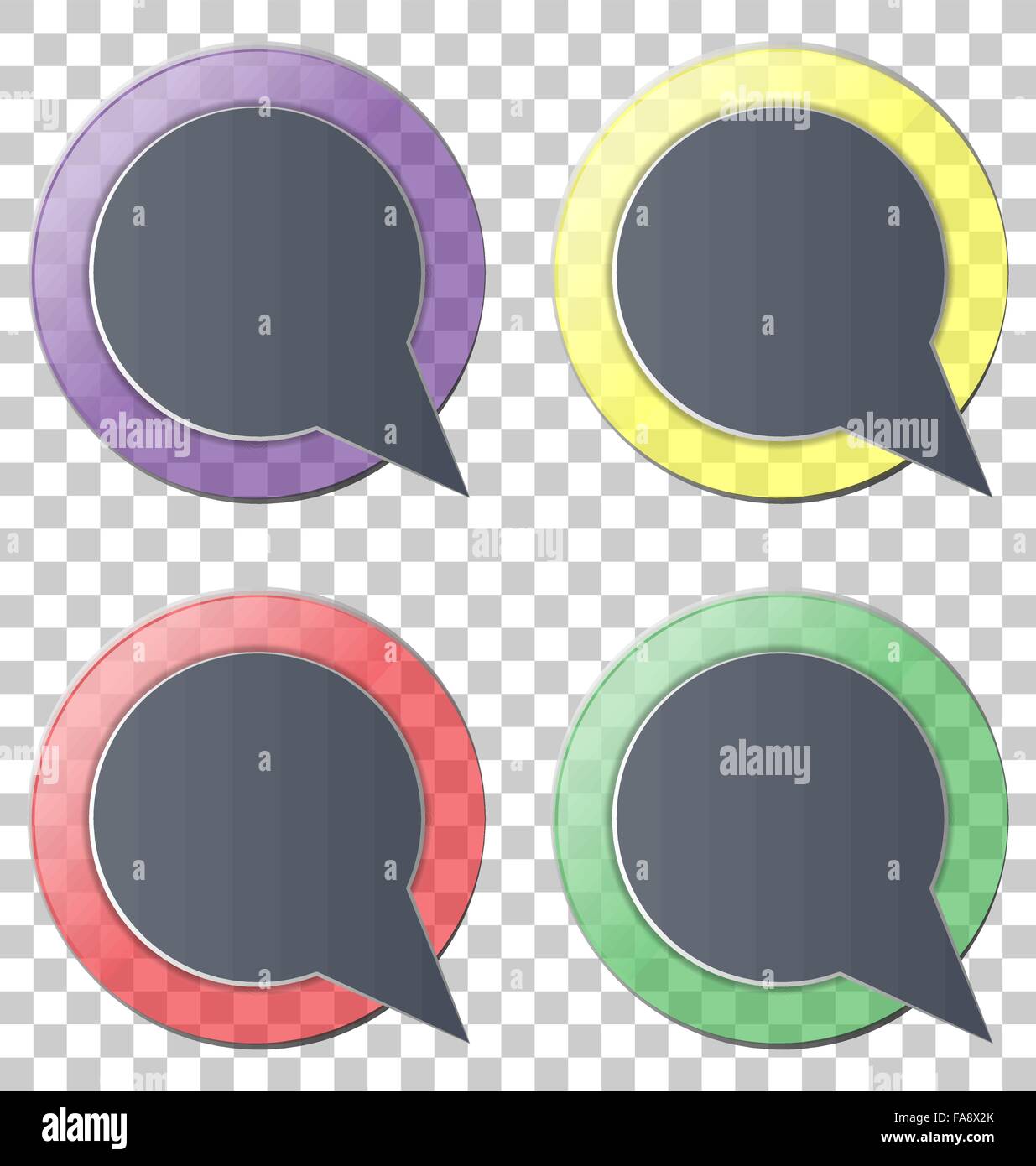 glasige Kreis Symbole auf grau Stock Vektor