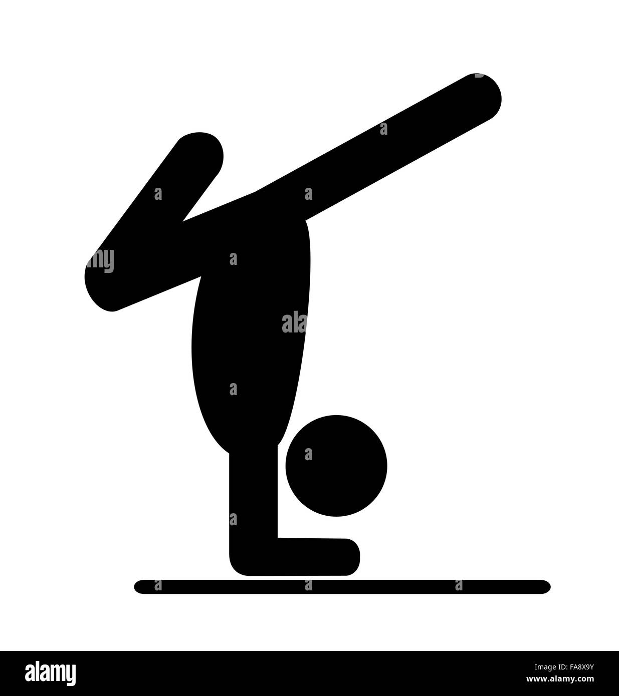 Yoga Balance Asana Piktogramm flache Symbol einer Person isoliert auf