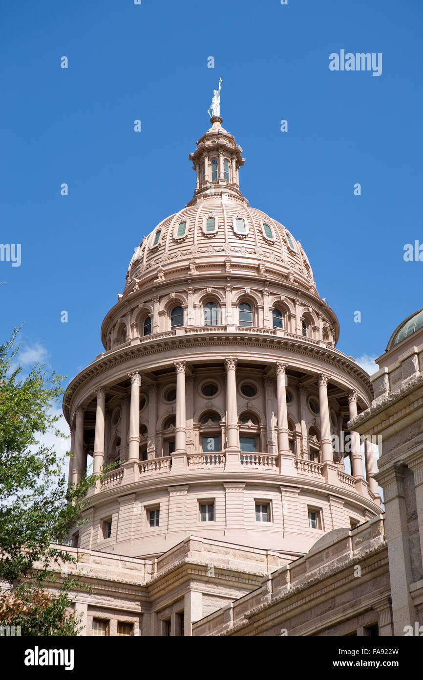 Die Kuppel auf der Texas Hauptstadt Gebäude im Zentrum von Austin, Texas, USA. Stockfoto