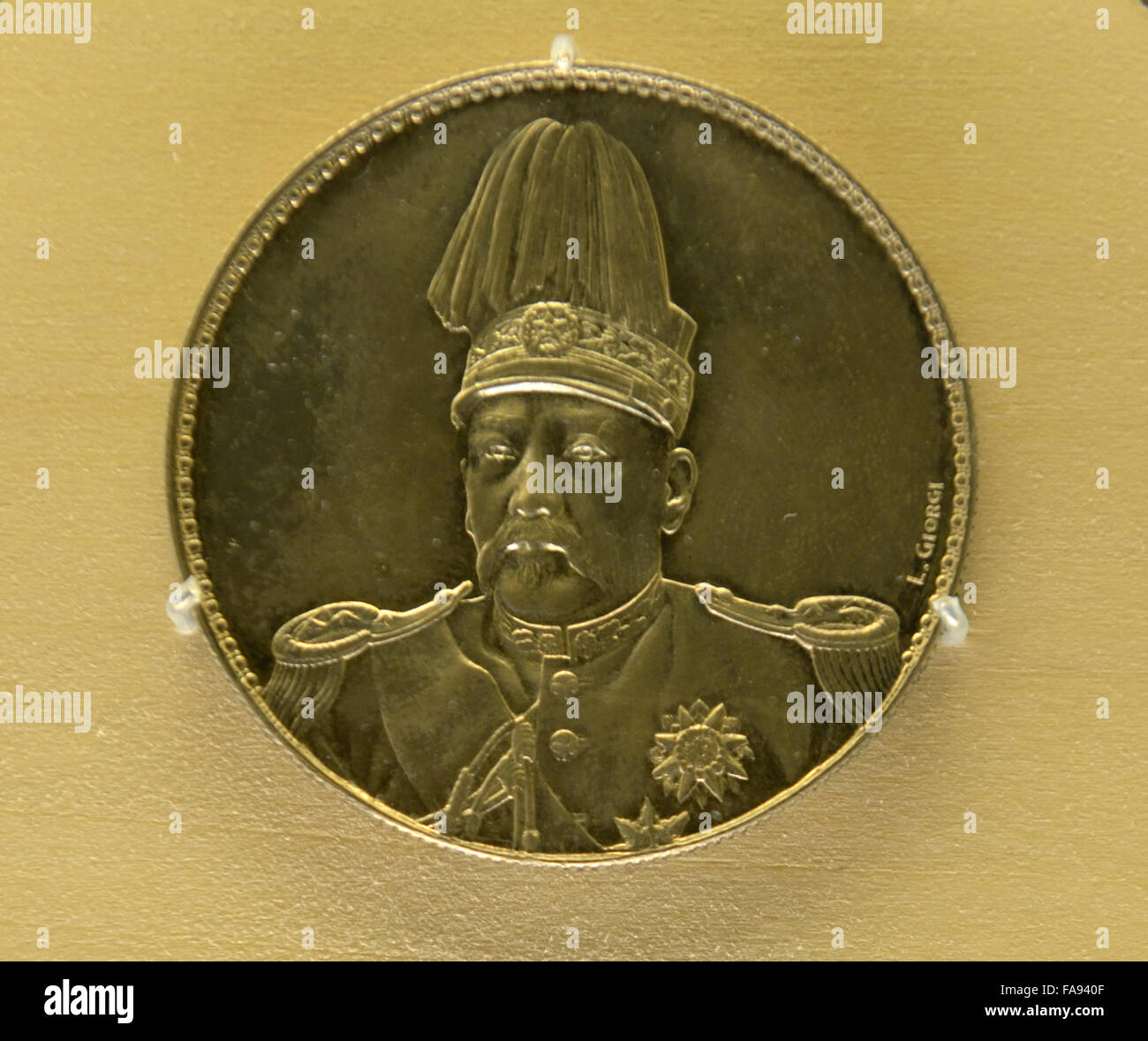 Yuan Silbermünze den großen Kopf. Signatur-Version. Shanghai Museum. Stockfoto