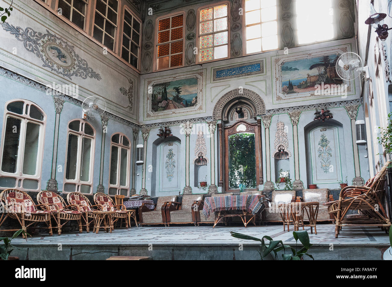 berühmte al Rabie Hotel Lobby klassisches Interieur in Damaskus Syrien Stockfoto