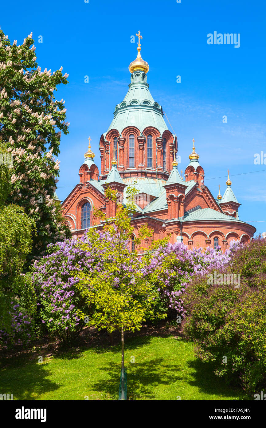 Uspenski-Kathedrale ist eine östlich-orthodoxen Kathedrale in Helsinki, Finnland, gewidmet der Entschlafung der Gottesgebärerin Stockfoto