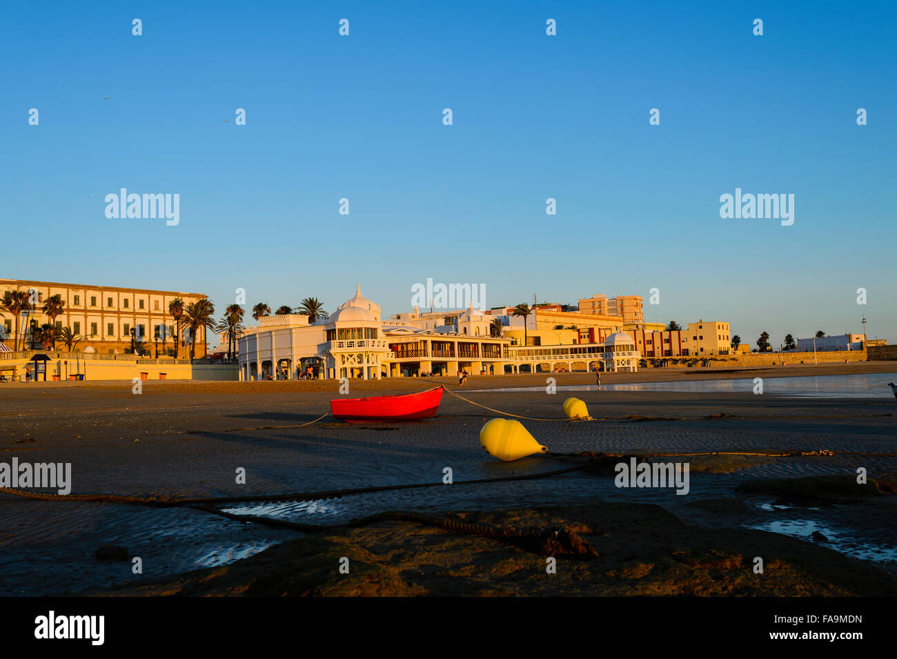 La Caleta Strand in Cadiz Stockfoto