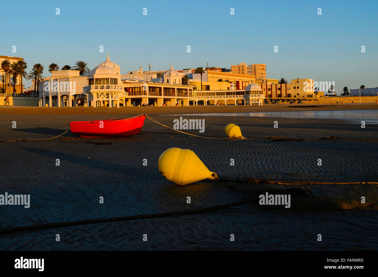 La Caleta Strand in Cadiz Stockfoto