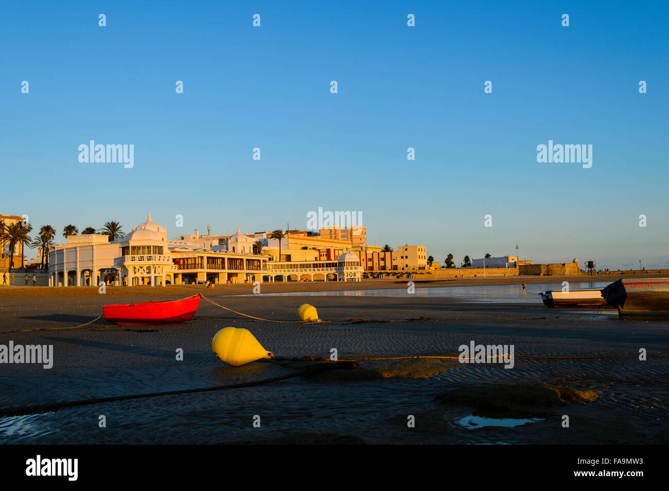 La Caleta Strand in Cadiz Stockfoto