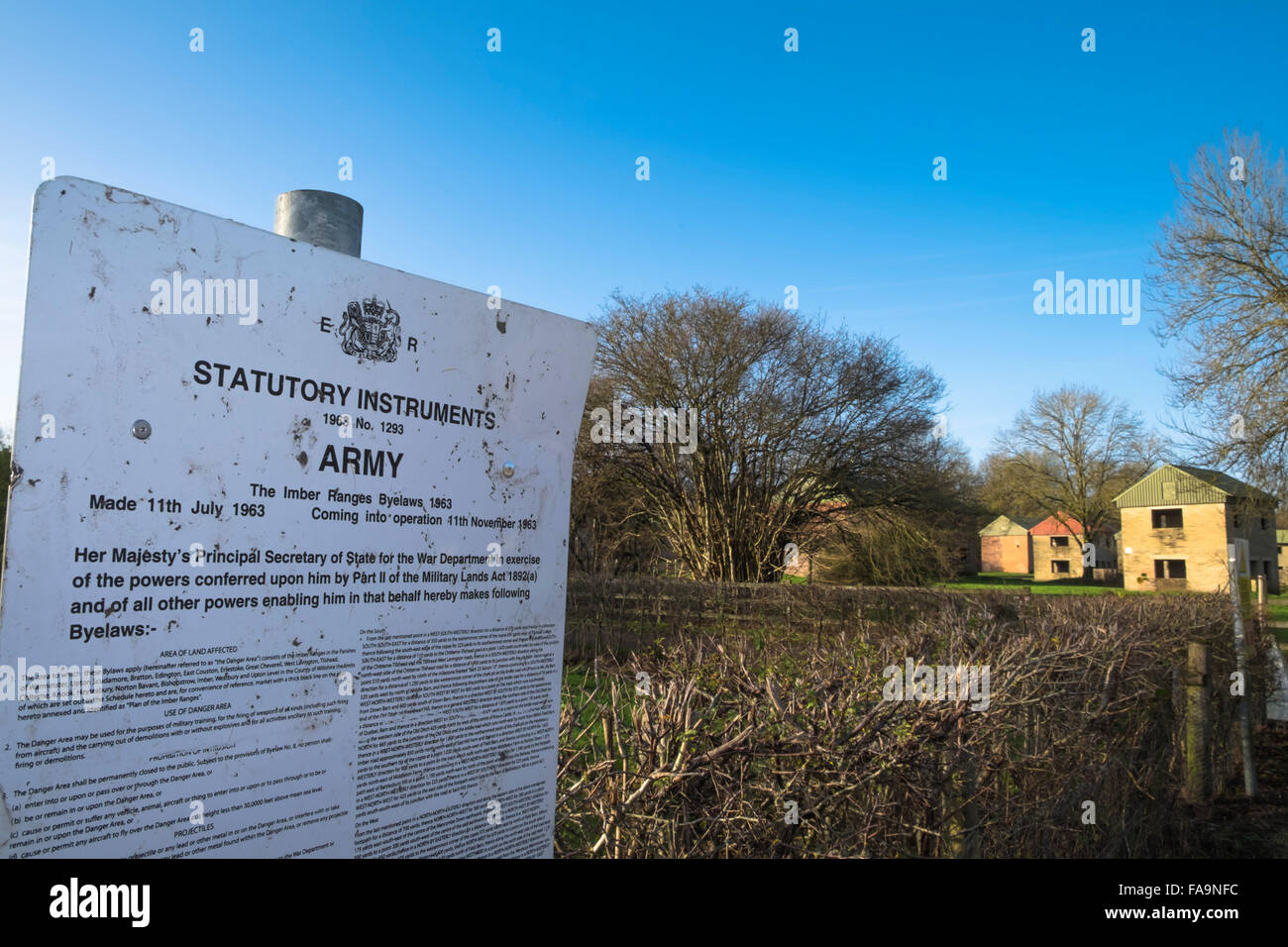 Imber Dorf Salisbury Plain Wiltshire England UK... Genommen von der Armee für die Ausbildung in 1943 und kehrte nie zurück. Stockfoto