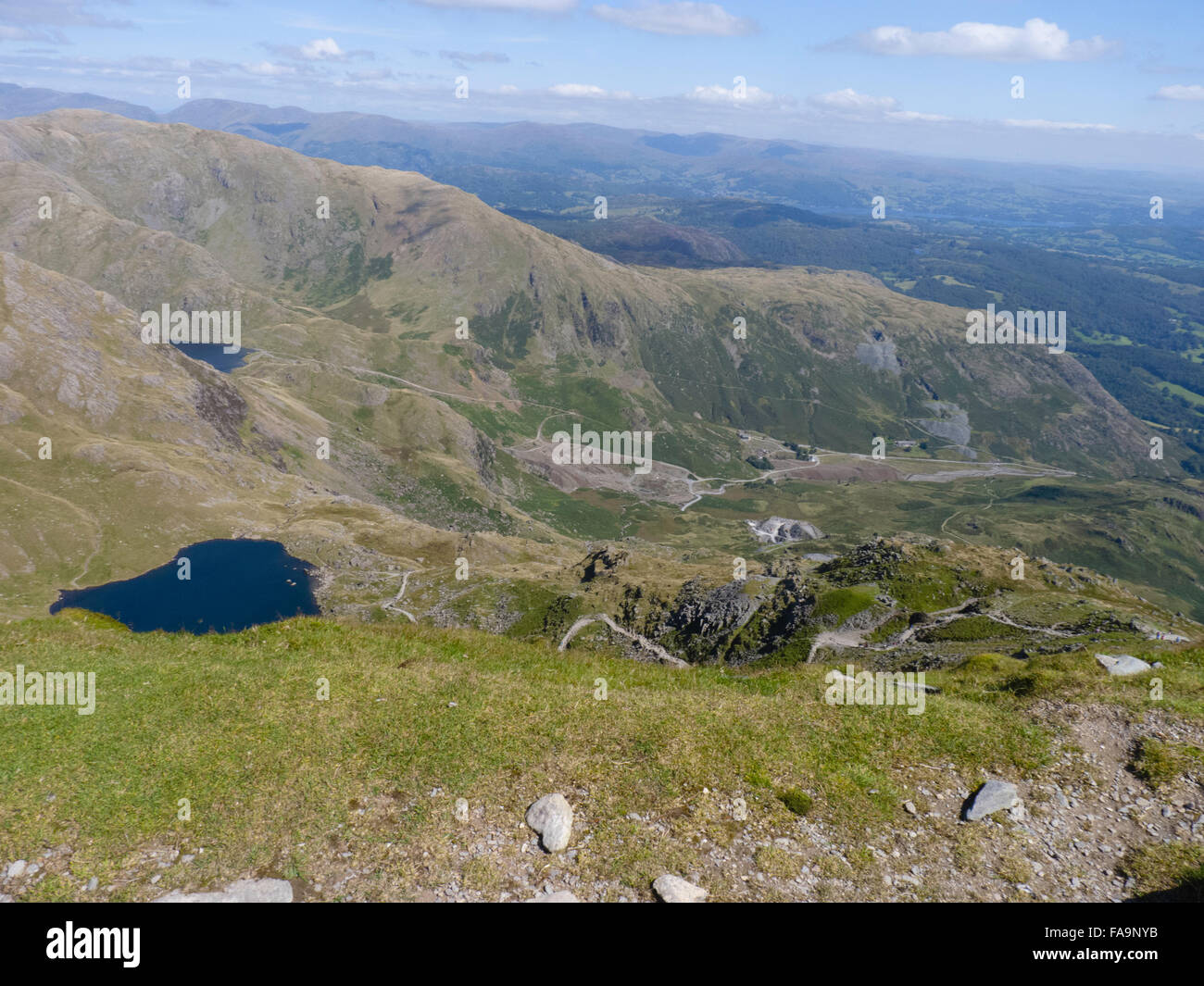 Blick von der Greis Coniston, Seenplatte, UK Stockfoto