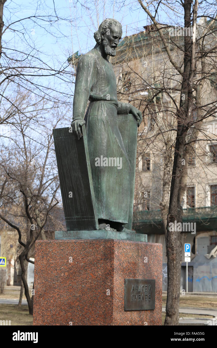 Andrei Rublev berühmten und verehrten Meister der Moskauer Schule der Ikonenmalerei, Porträt und Monumentalmalerei des XV Jahrhunderts Stockfoto