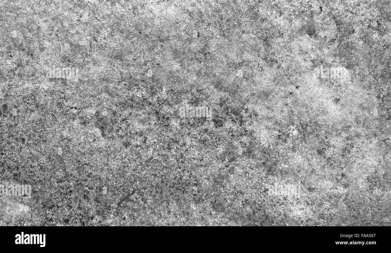 Textur des weißen Schnee fotografiert hautnah Stockfoto